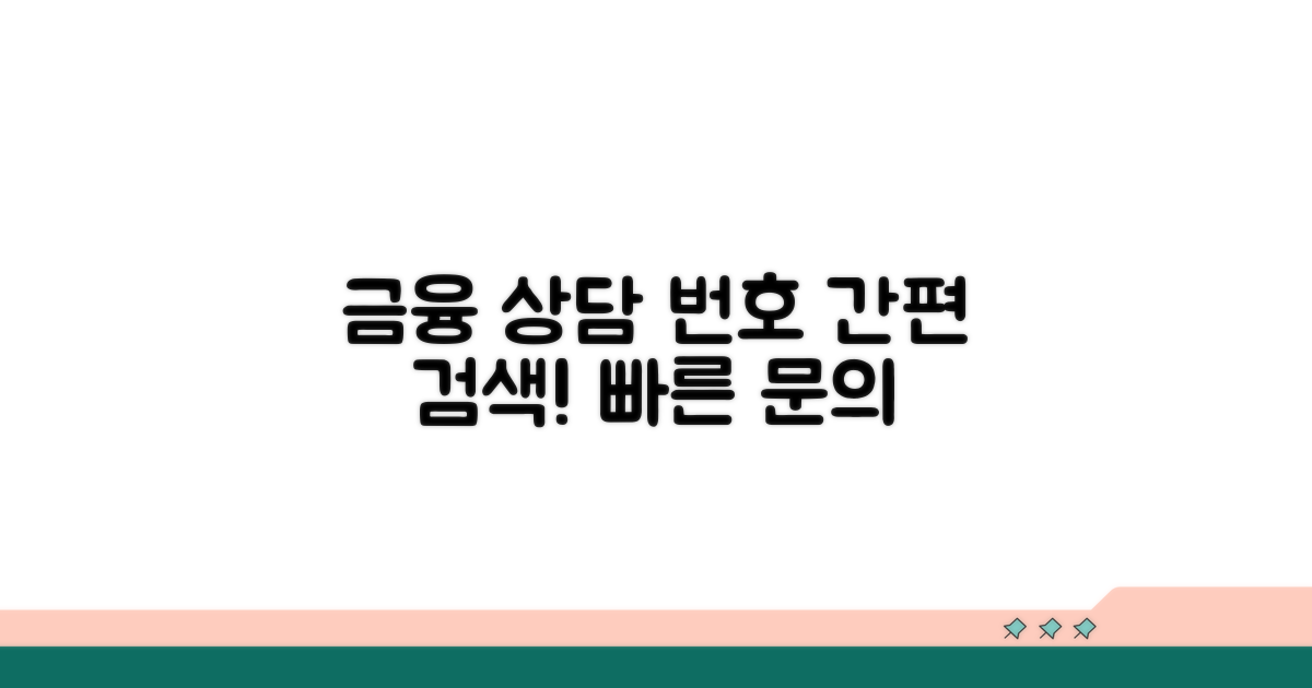 금융 업무별 상담 번호 알아보기