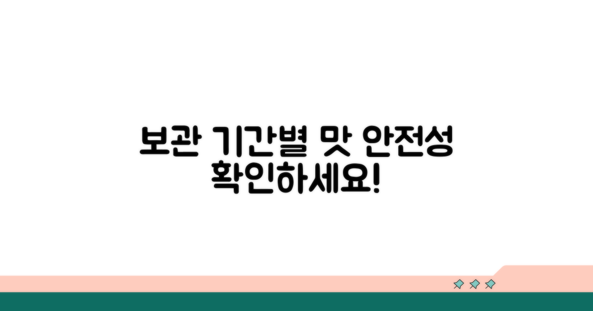 보관 기간별 맛과 안전성 비교