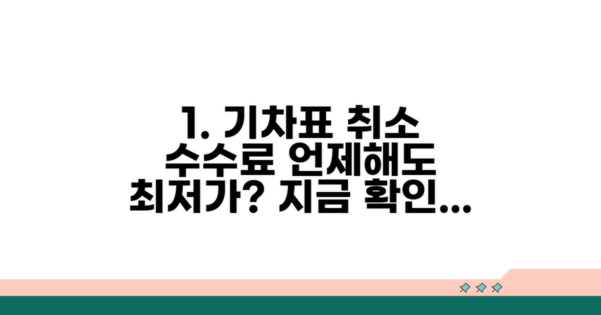 기차표 취소 시기별 수수료 확인