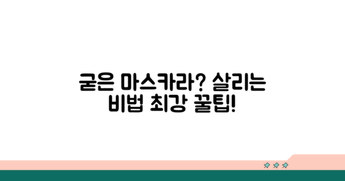 굳은 마스카라 살리기 최강 비법