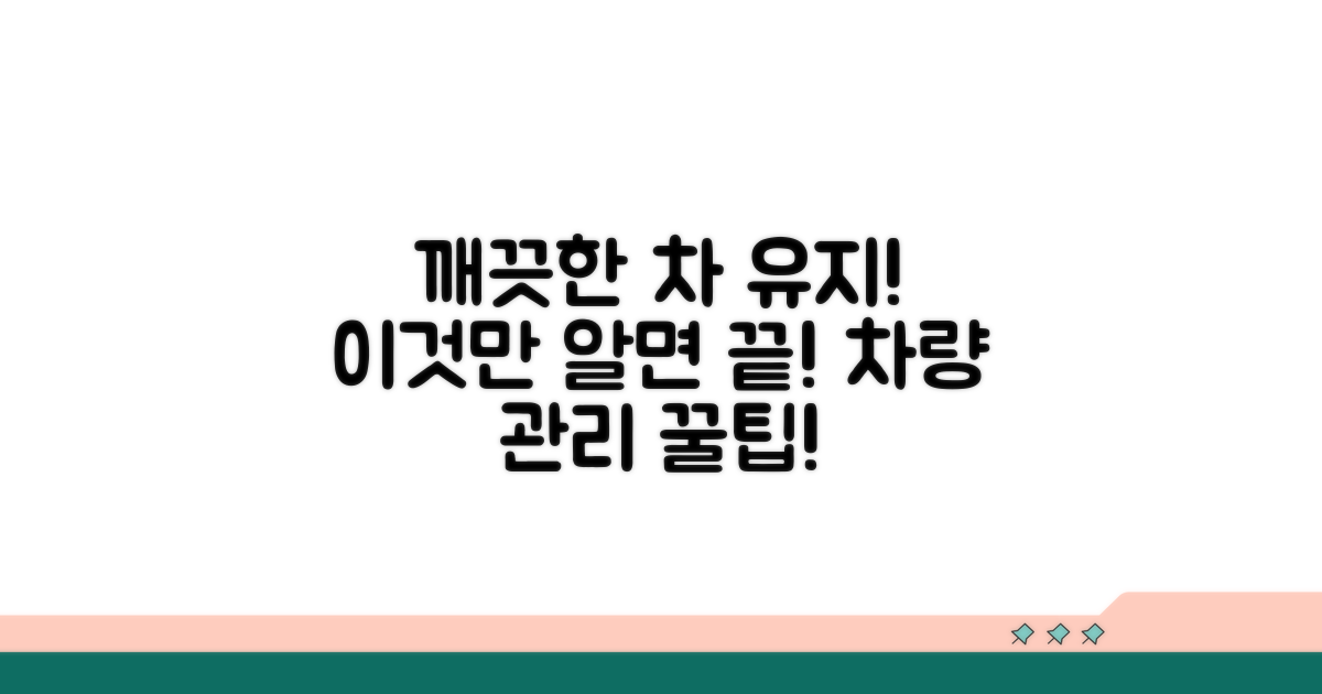 깨끗한 차 유지, 이것만 알면 끝!