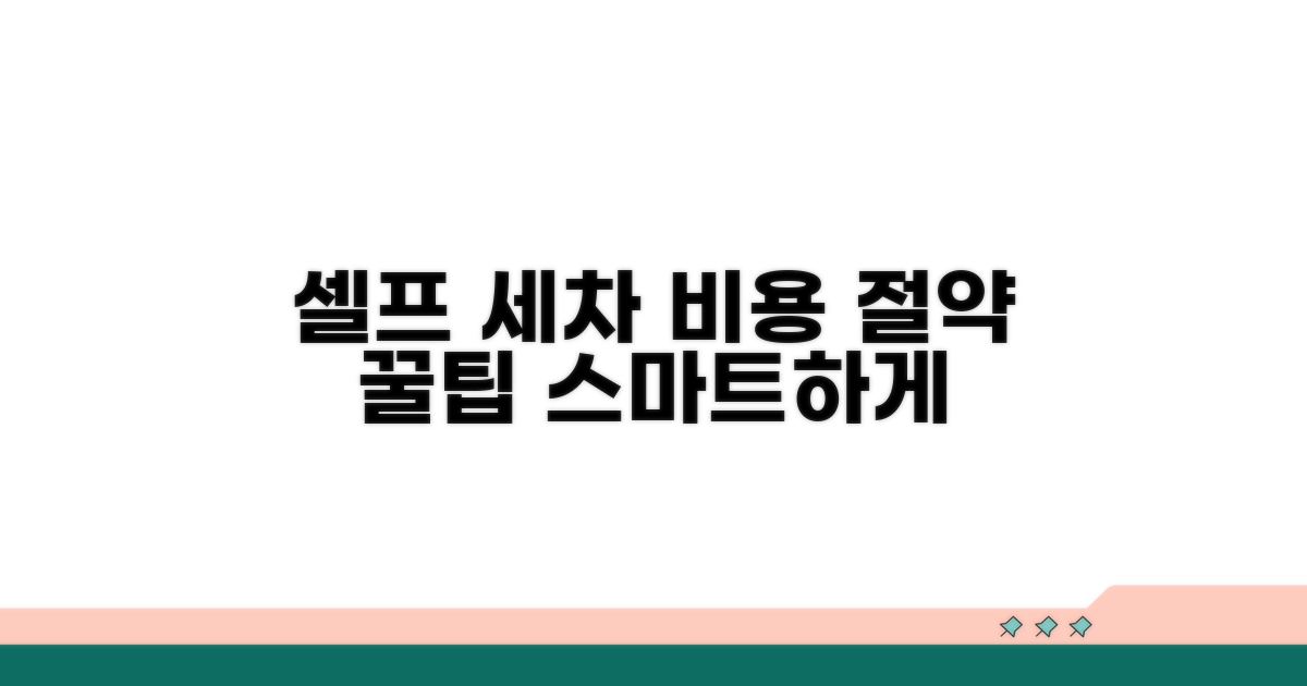 셀프 세차 비용, 스마트하게 절약하기