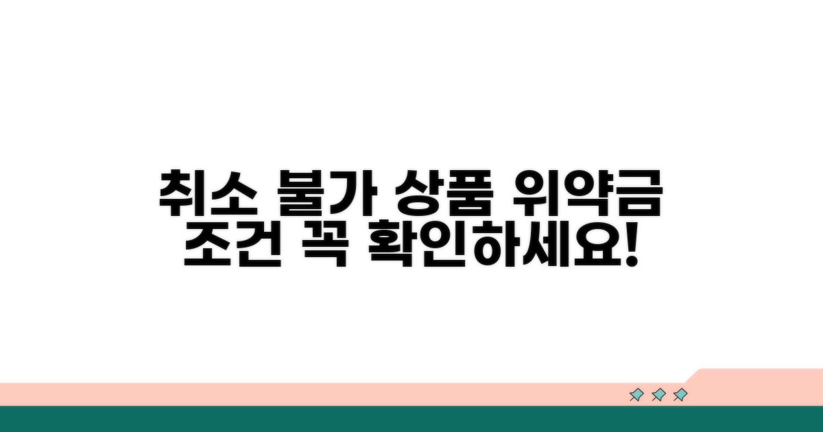 취소 불가 상품 위약금 조건 확인