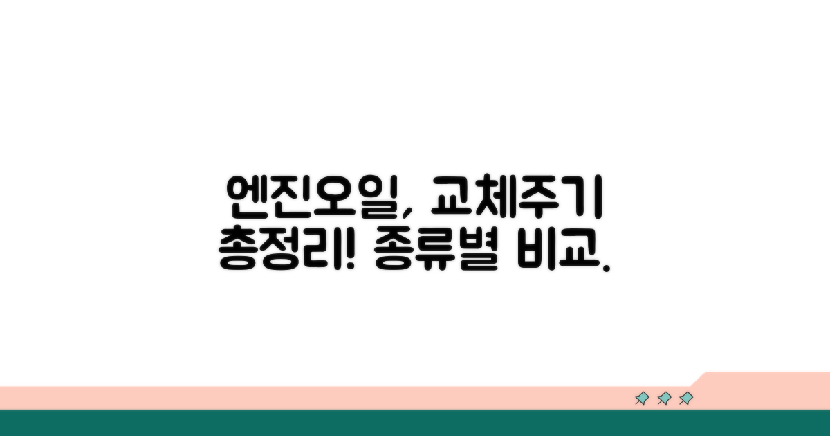 엔진오일 종류별 교체주기 알아보기