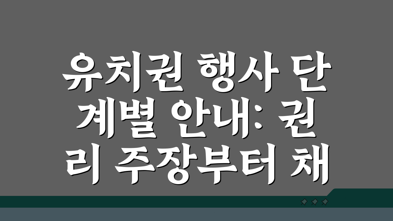유치권 행사 단계별 안내: 권리 주장부터 채권 회수까지 핵심 정리