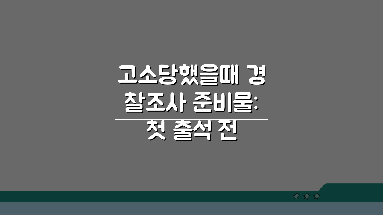 고소당했을때 경찰조사 준비물: 첫 출석 전 필수 서류와 증거 7가지